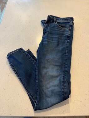 12 LONG American Eagle Outfitters Women's Dark Blue Stretch Jeggings